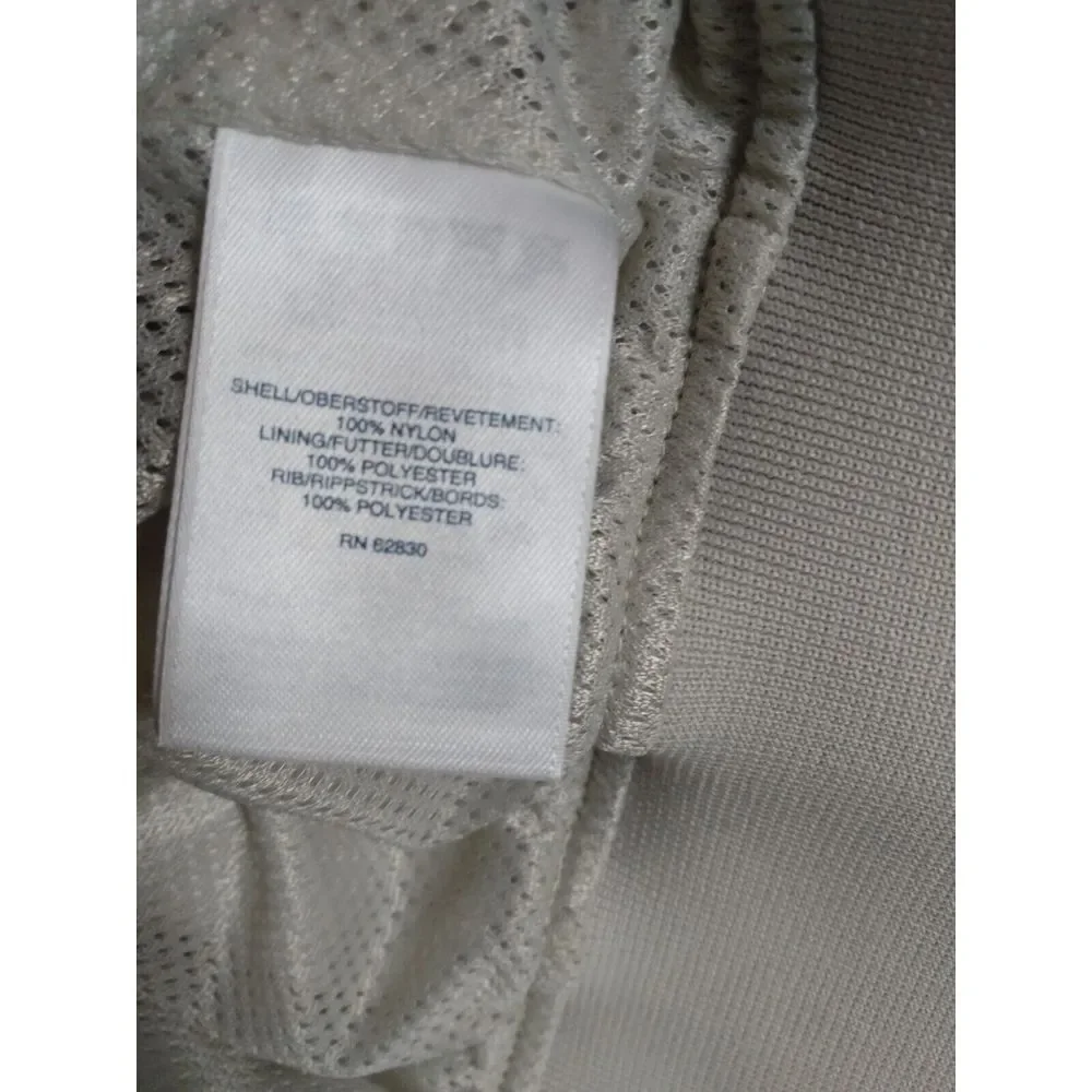 Lands End ivory Mesh Lined Jacket Mens XL 46-48 Bomber‎ Coat Nylon